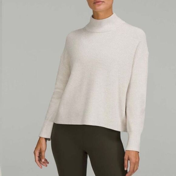Lululemon Merino Wool-Blend Ribbed Turtleneck Sweater - Picture 1 of 4